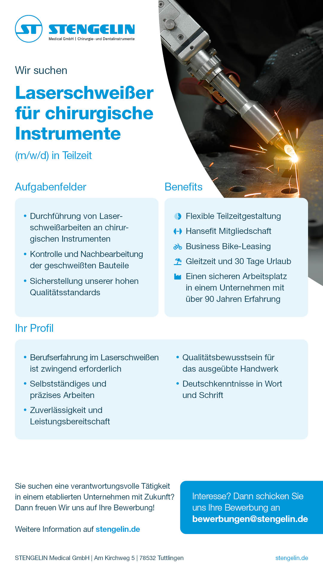 Laserschweißer für chirurgische Instrumente in Teilzeit (m/w/d)